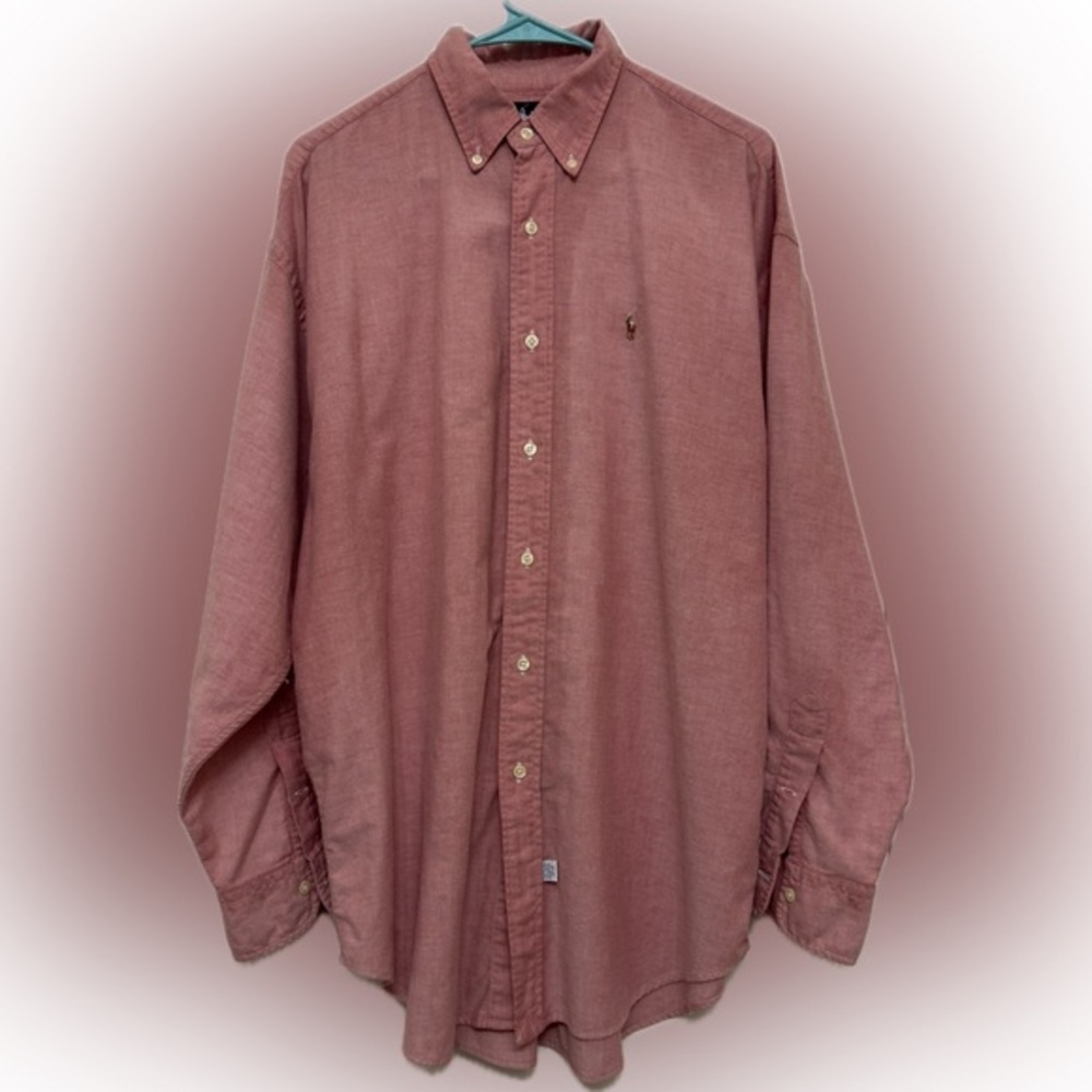 Vintage Ralph Lauren The Big Oxford Shirt 90s Red L